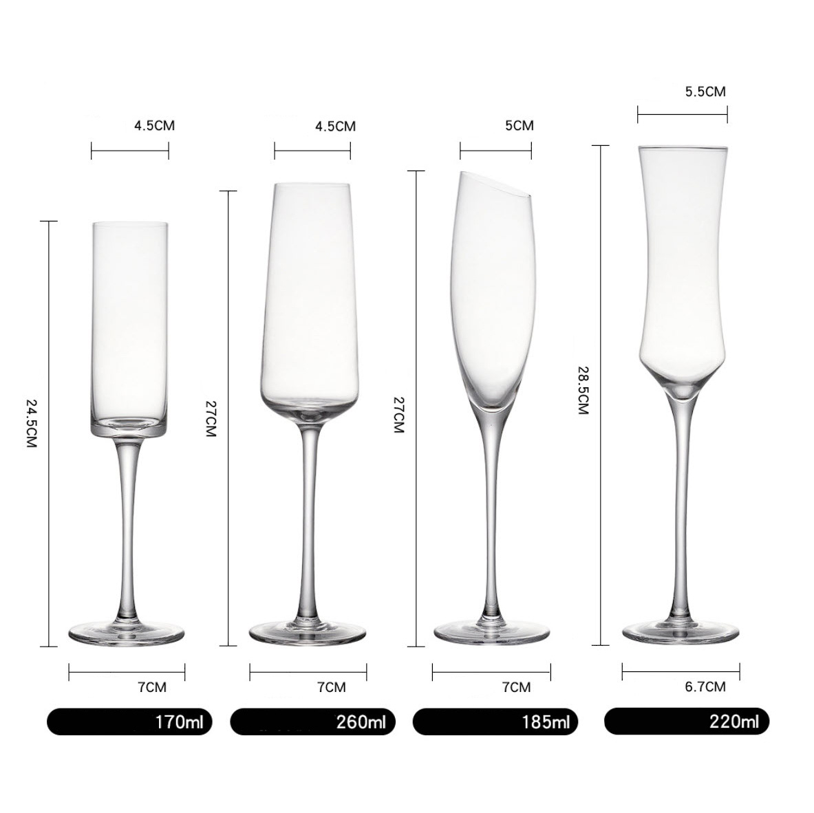 Ly uống champagne pha lê ly uống rượu BB1001