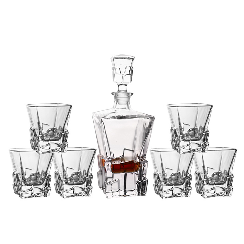 Bộ bình ly uống rượu tây uống whisky thủy tinh BB8875