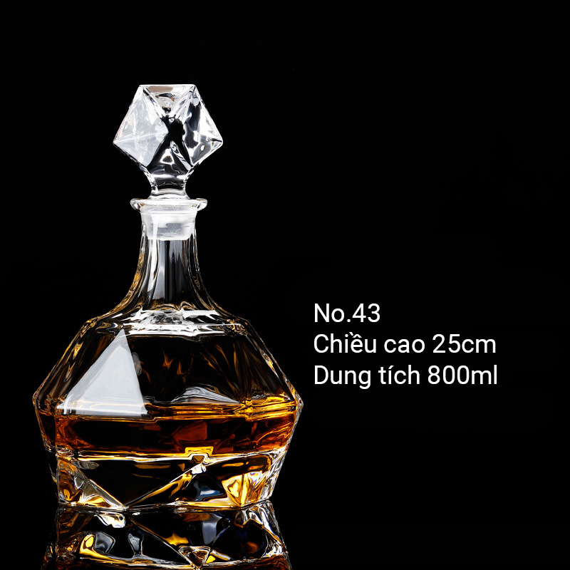 Bình đựng rượu whisky rượu tây pha lê 700-800ml BB879D