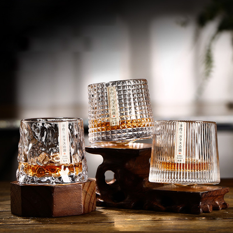 Ly whisky pha lê Japanese style đế xoay 160-280ml XZ11