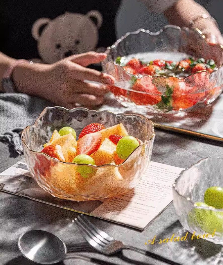 Tô thủy tinh vân sóng 3D đựng salad noodle fruit SJW018