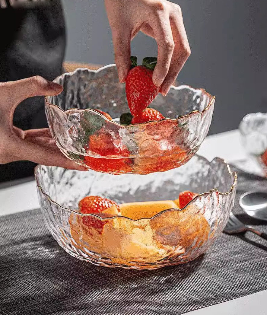 Tô thủy tinh vân sóng 3D đựng salad noodle fruit SJW018