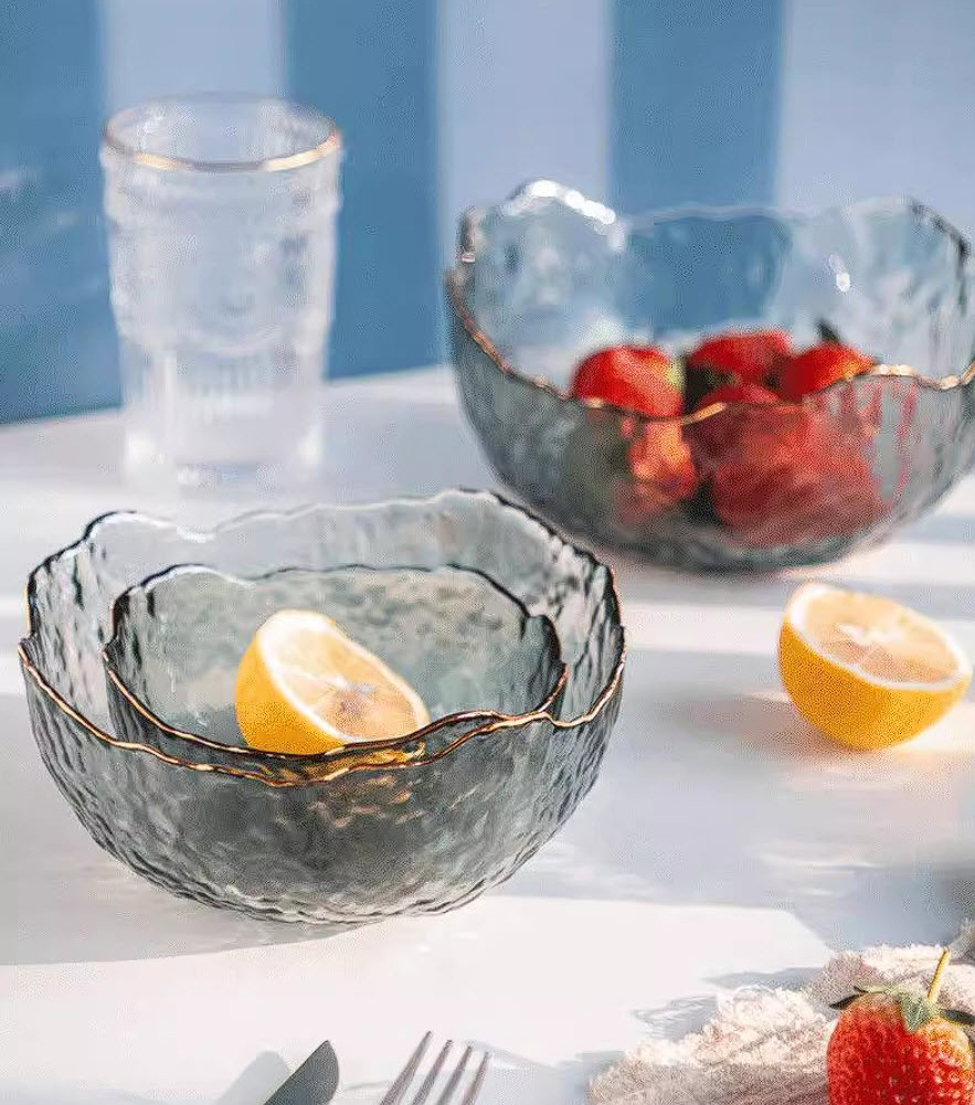 Tô thủy tinh vân sóng 3D đựng salad noodle fruit SJW018