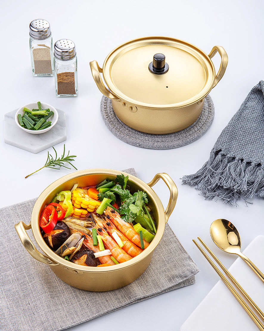 Nồi nhôm vàng dùng bếp từ nhập khẩu Hàn Quốc HA001
