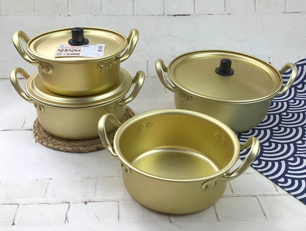 Nồi nhôm vàng dùng bếp từ nhập khẩu Hàn Quốc HA001