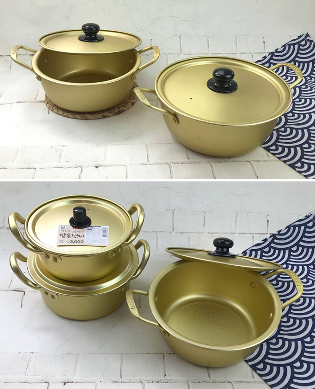 Nồi nhôm vàng dùng bếp từ nhập khẩu Hàn Quốc HA001