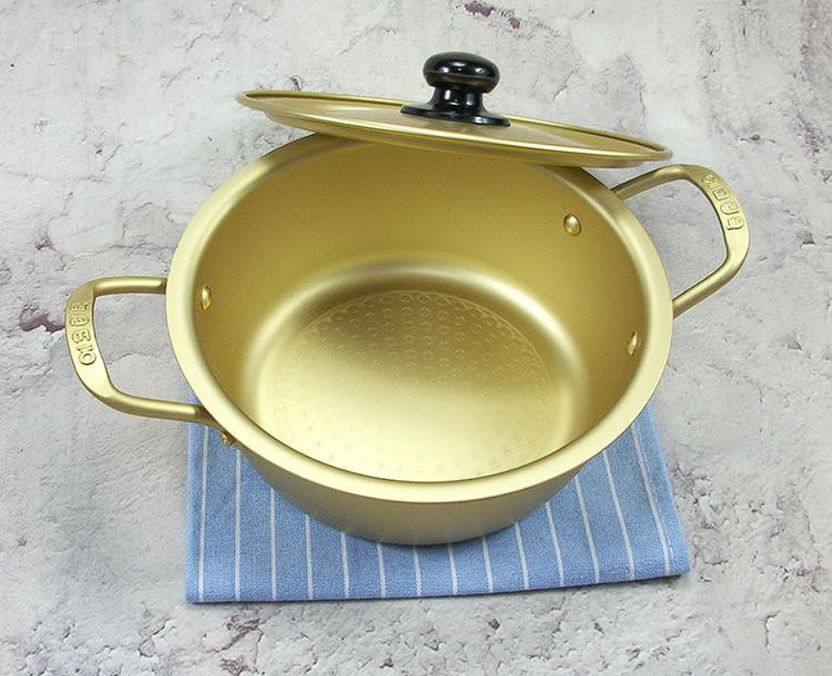 Nồi nhôm vàng dùng bếp từ nhập khẩu Hàn Quốc HA001