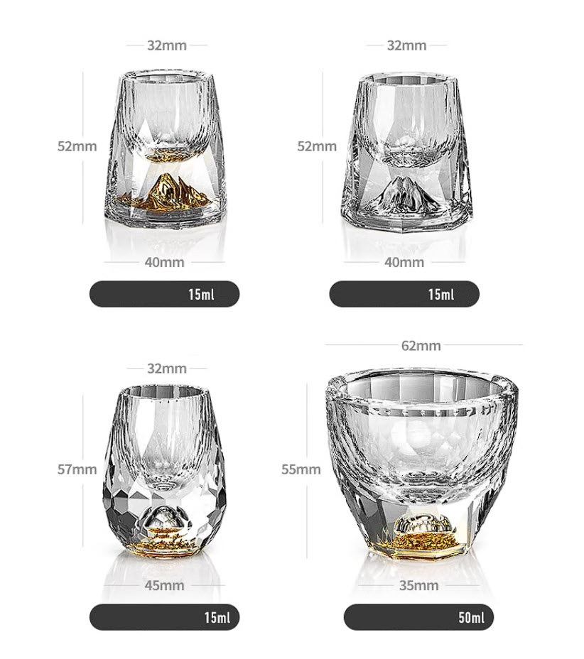 Ly uống rượu shot pha lê diamond iceberg CR011