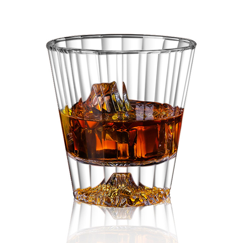 Ly whisky pha lê iceberg nhũ vàng 250ml CR014