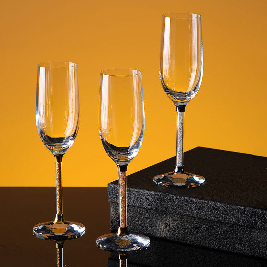Ly uống champagne 230ml pha lê diamond CR017