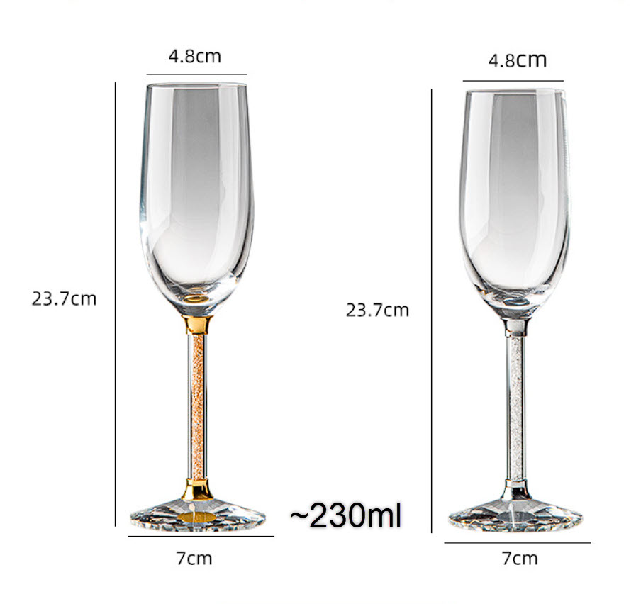 Ly uống champagne 230ml pha lê diamond CR017