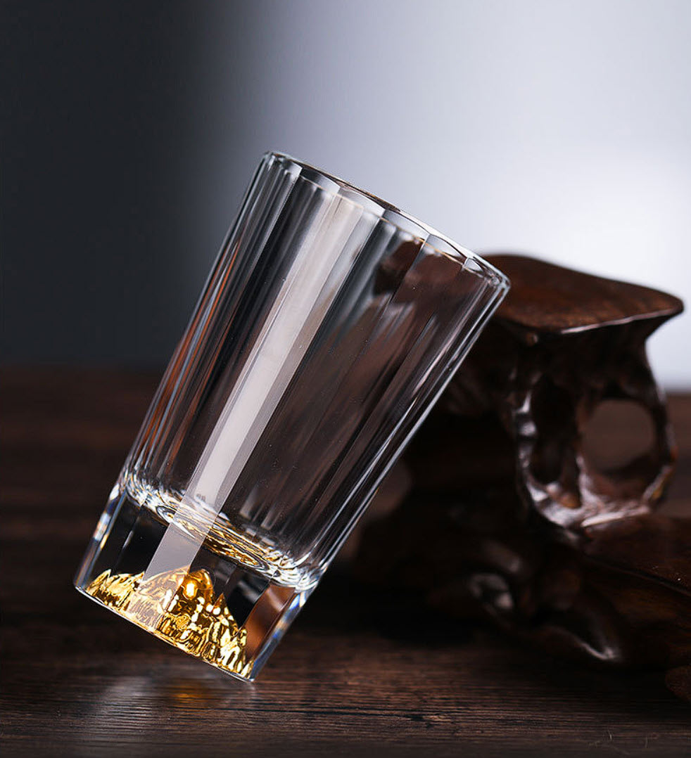 Ly whisky white wine 150ml iceberg pha lê viền sọc CR018