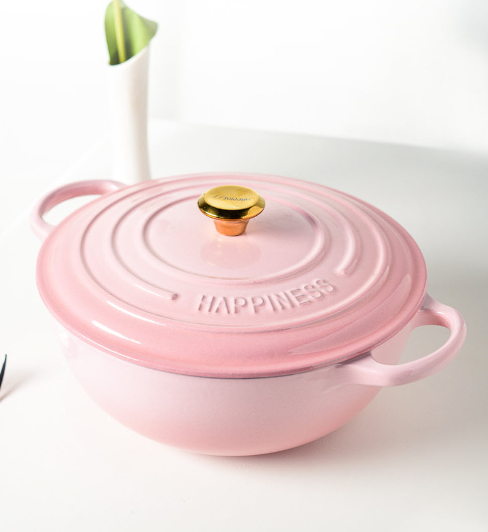Nồi lẩu gang nồi gang tráng men Happyness 26cm HN014