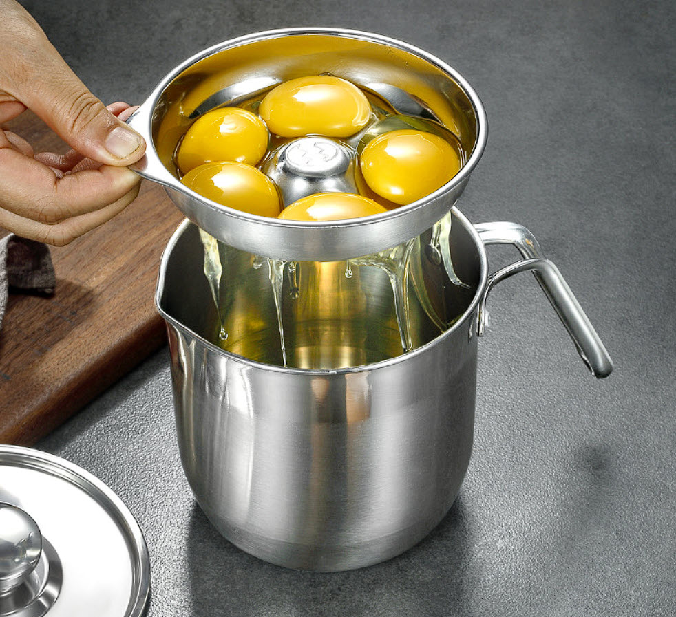 Ca lược lòng trắng trứng làm bánh ca đựng nước inox 304 F979