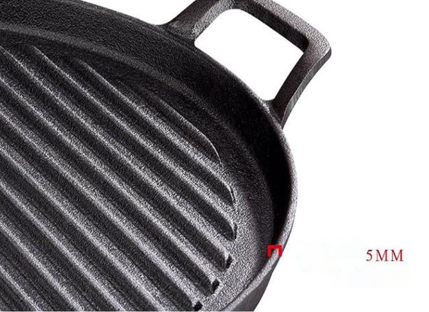 Chảo gang nướng BBQ nướng cá nướng hải sản vân sọc T029
