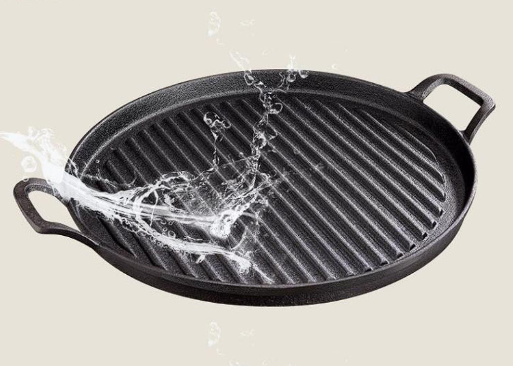 Chảo gang nướng BBQ nướng cá nướng hải sản vân sọc T029