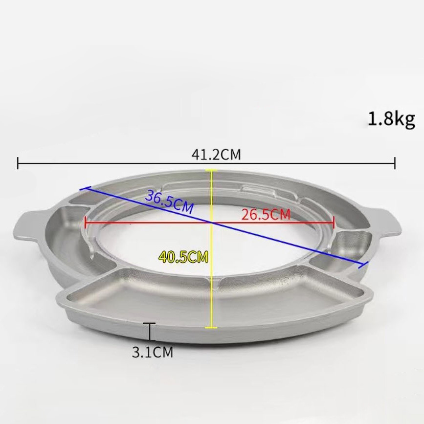 Chảo sốt phô mai 36cm nhôm đúc kèm vỉ nướng đá maifan KS365