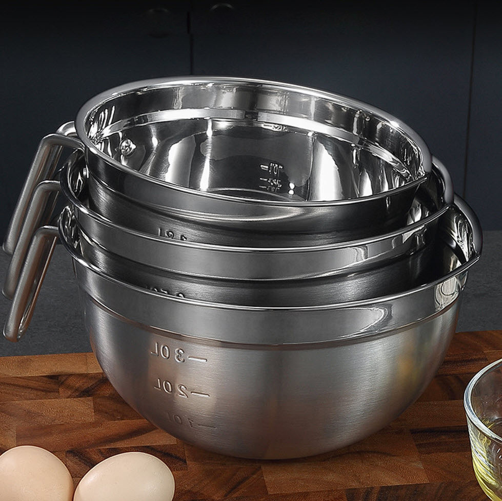 Thố đánh trứng trộn bột thố trộn salad có tay cầm inox 304 F859