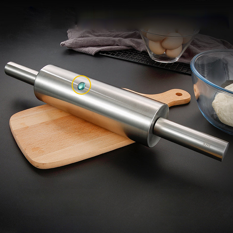 Cây lăn bột cán bột inox 304 loại dày và nặng giúp cán bột đều không mỏi tay F528