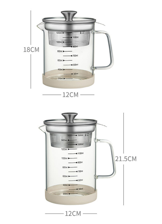 Ca lọc trà lọc sữa đậu nành lọc dầu thủy tinh borosilicate 1L5 Y184