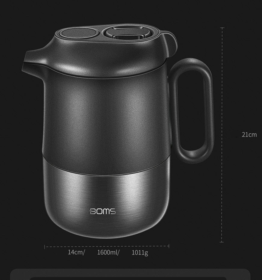 Bình pha trà giữ nhiệt inox y tế 316 dung tích 1L6 BOM15
