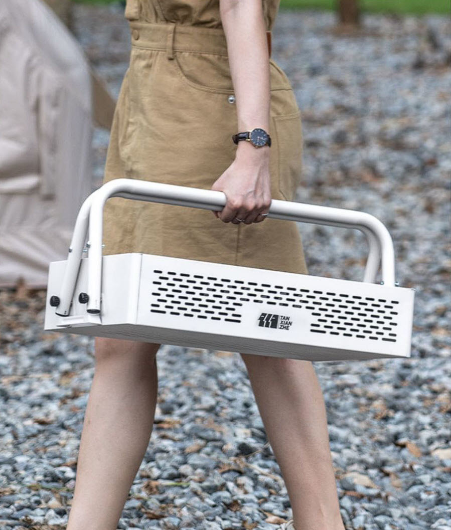 Bếp nướng BBQ cắm trại ngoài trời 47x28cm có chân đỡ YBT09
