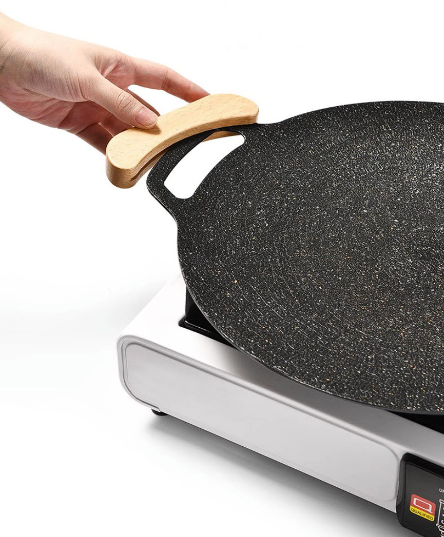 Chảo nướng BBQ cắm trại vỉ nướng du lịch đá maifan 30-38cm XCT07