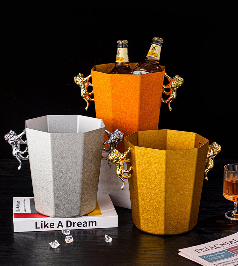 Xô đá ướp vang, champagne, whisky inox 304 sơn gốm SHS011