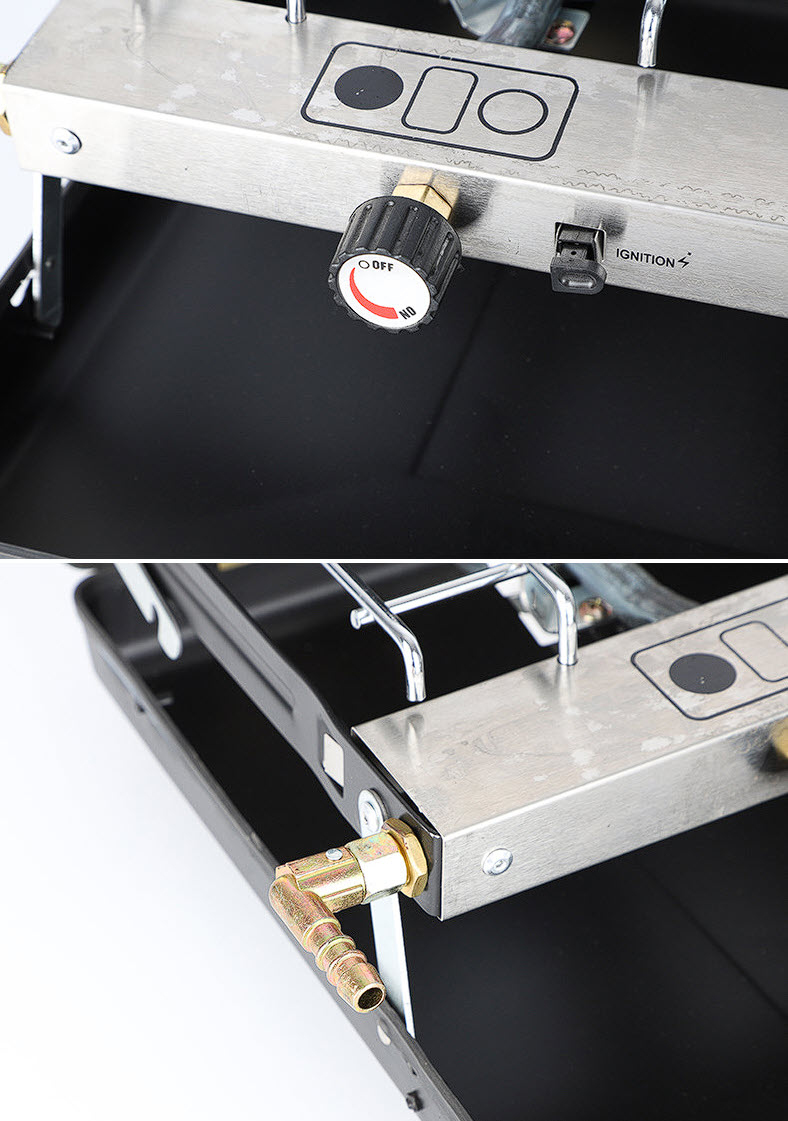 Bếp gas cắm trại picnic gấp gọn loại đôi 2 đầu đốt RT9480