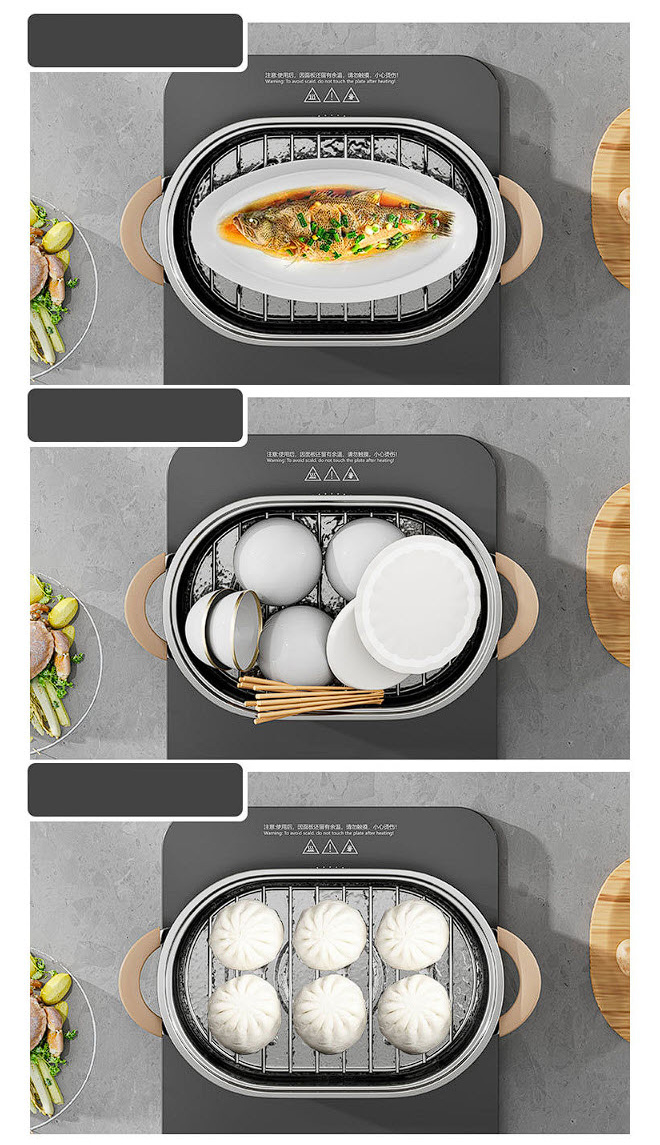 Nồi hấp cá nồi luộc gà size 35x23 inox y tế 316 hấp hải sản rau củ dimsum G038