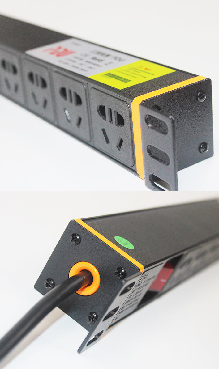 Thanh nguồn PDU ổ cắm tủ rack 8 cổng vỏ nhôm có công tắc quản lý nguồn XTE408
