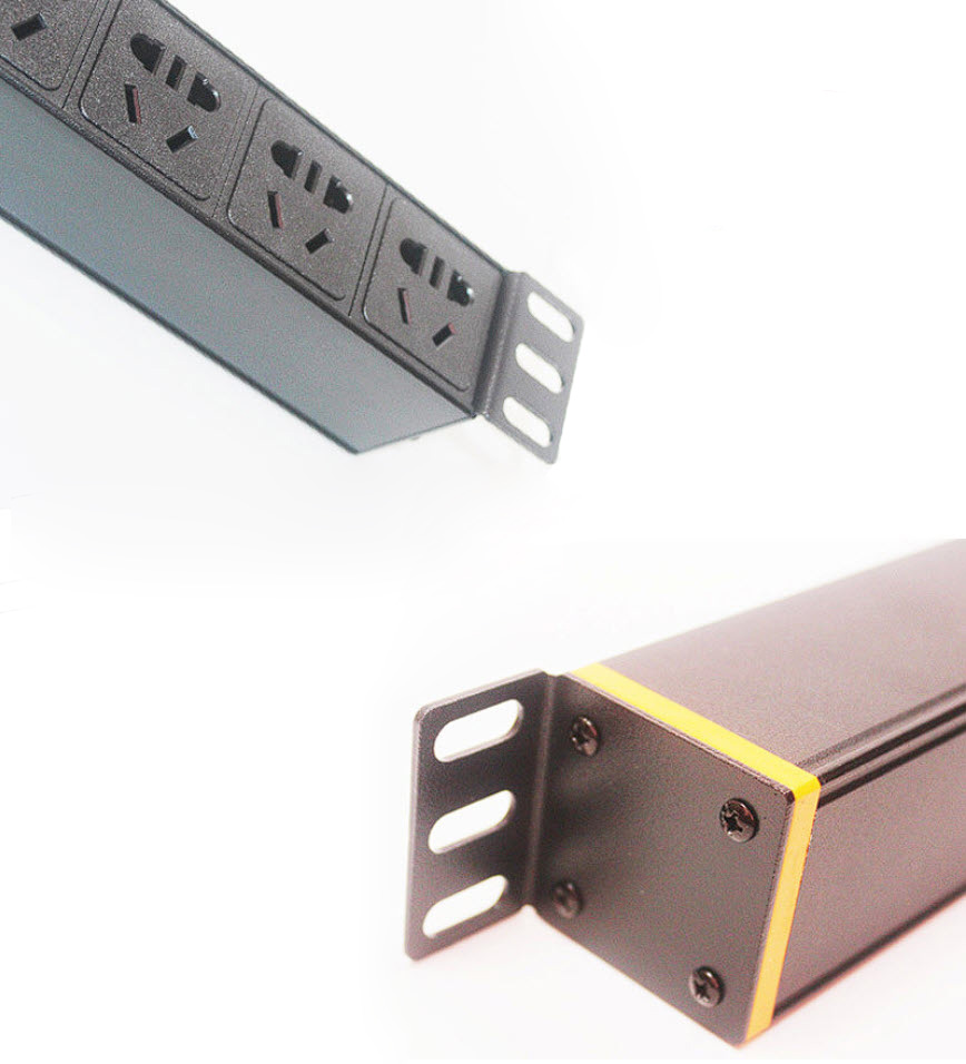 Thanh nguồn PDU ổ cắm tủ rack 8 cổng vỏ nhôm có công tắc quản lý nguồn XTE408