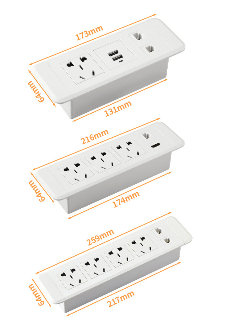 Ổ cắm âm bàn cạnh đầu giường ngủ đa năng nhiều cổng HBH011