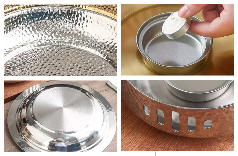 Bộ chảo bếp cồn inox 304 hâm nóng thức ăn đựng tôm hùm cua hấp lagu hâm nóng thức ăn SH102
