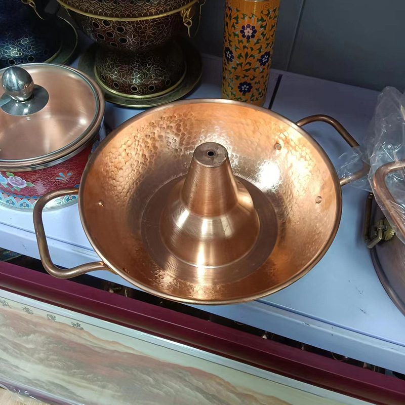 Nồi lẩu đồng cổ điển 26cm gia cố cứng handmade XTD14
