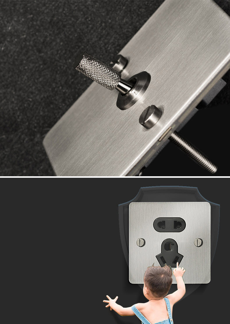 Công tắc ổ cắm âm tường mặt inox xước HOD19 toggle bằng đồng type 86