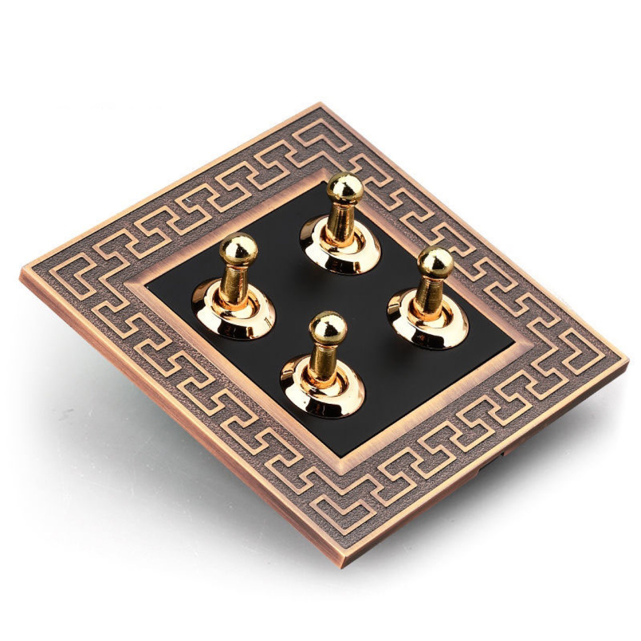 Công tắc ổ cắm âm tường phong cách cổ điển toggle đồng MKH12 type 86