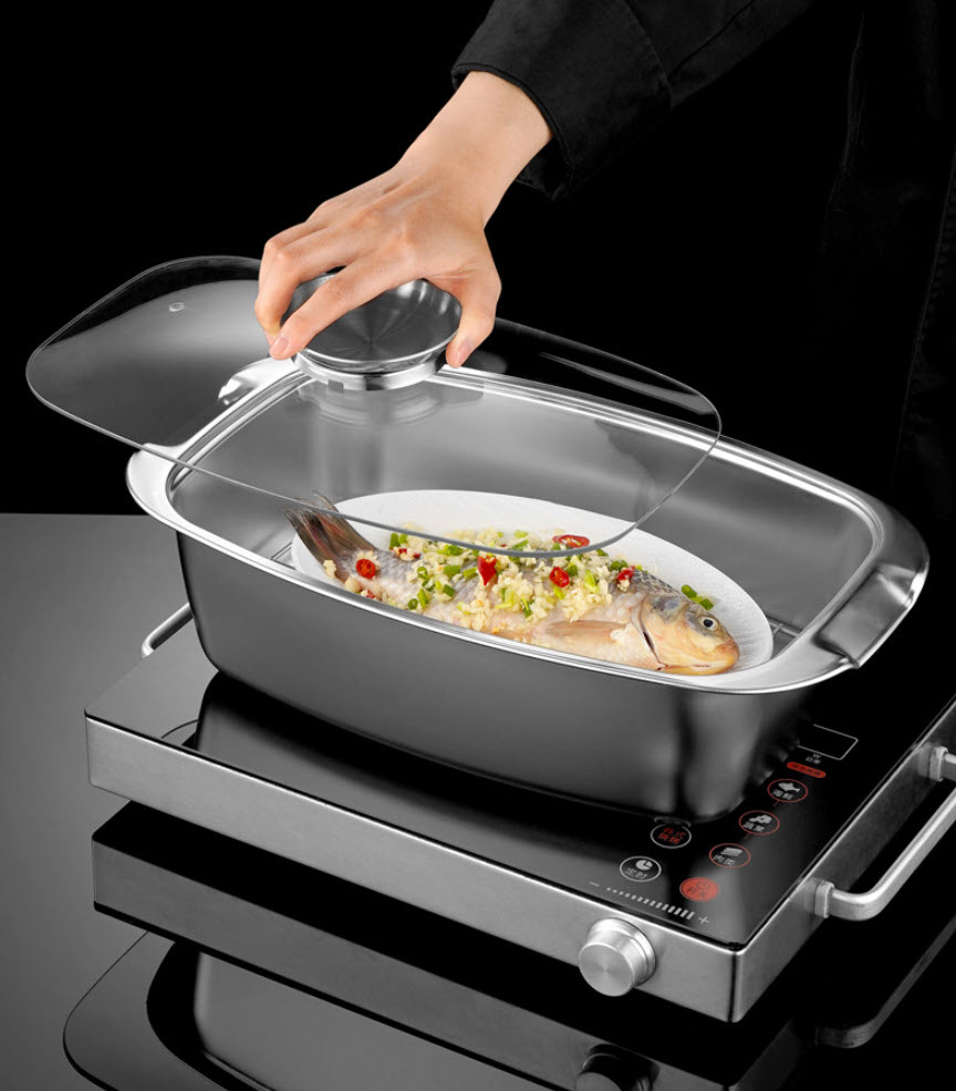 Nồi hấp cá nồi luộc gà hấp hải sản rau củ dimsum inox 304 JAK304