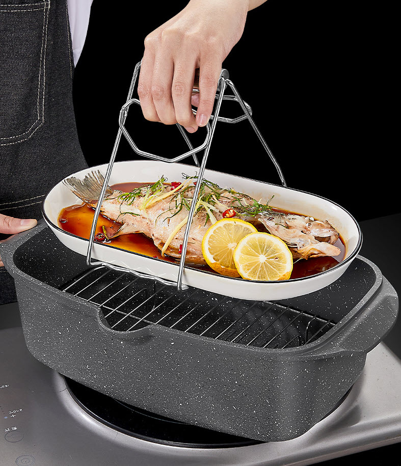 Nồi hấp cá luộc gà phủ đá y tế hấp hải sản rau củ dimsum JAI11