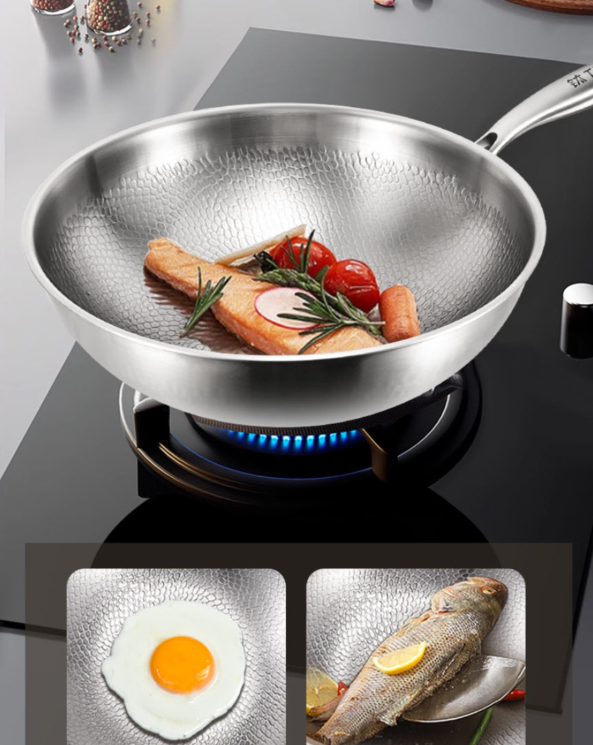 Chảo bầu titanium cao cấp chống dính tự nhiên 30-34cm CYTG32