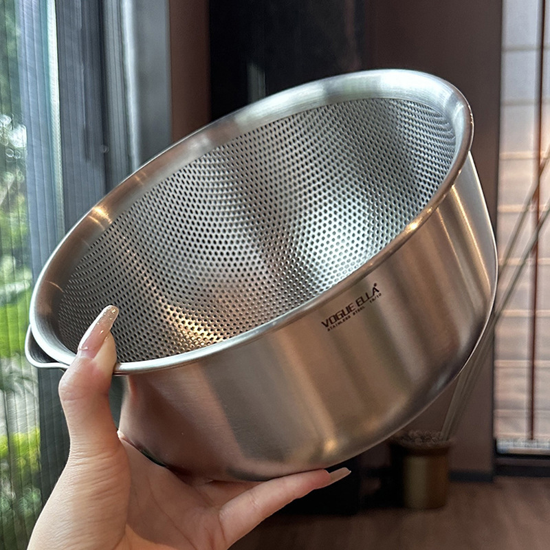 Rổ vo gạo inox 316 thố đánh trứng trộn bột đa năng KQ015