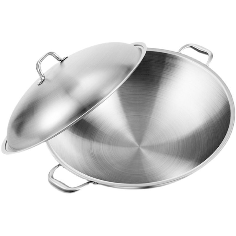 Chảo bầu inox y tế 316 cao cấp đáy bằng 32-38cm KQ46A1