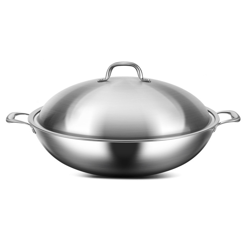 Chảo bầu inox y tế 316 cao cấp đáy bằng 32-38cm KQ46A1