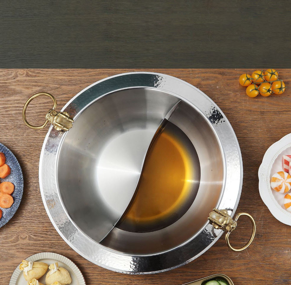 Nồi lẩu inox 304 đầu Rồng dáng vát size 30-36cm GDY012