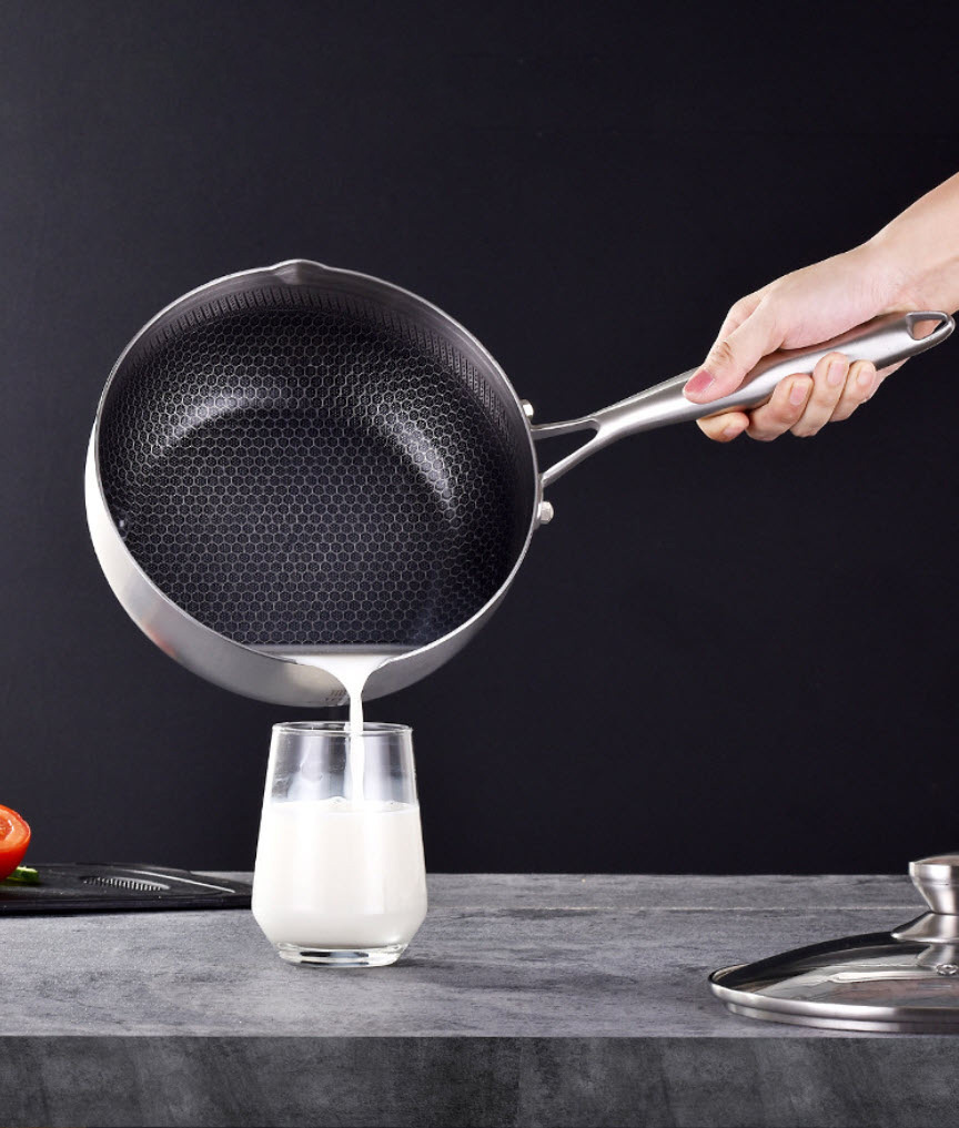 Nồi nấu sữa nồi chiên hấp đa năng inox 316 chống dính tổ ong CCD022