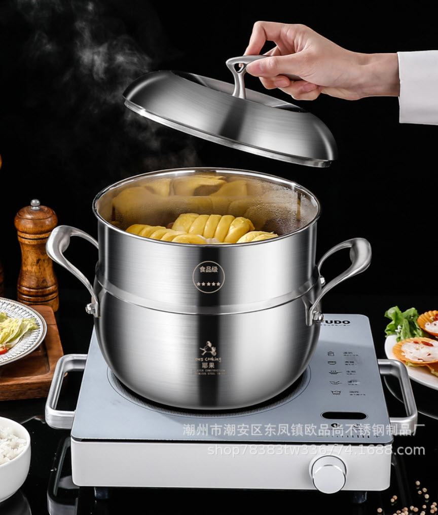Nồi trái táo inox 316 có xửng hấp đa năng size 18-24cm CCD023