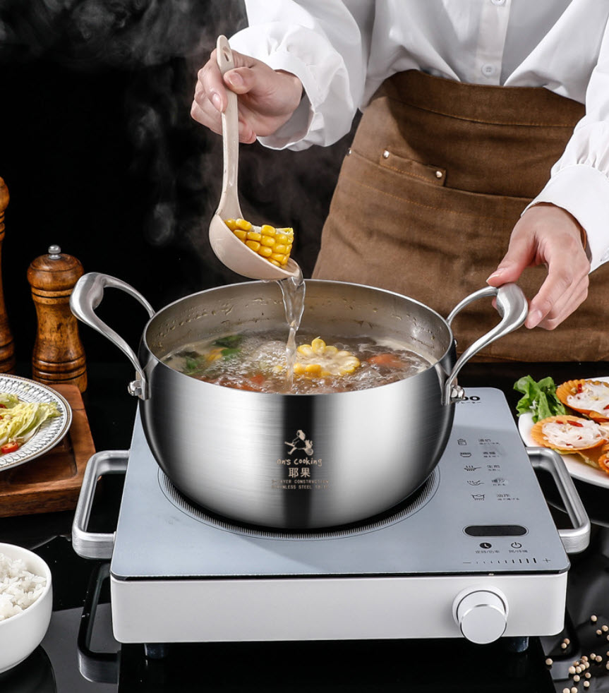 Nồi trái táo inox 316 có xửng hấp đa năng size 18-24cm CCD023