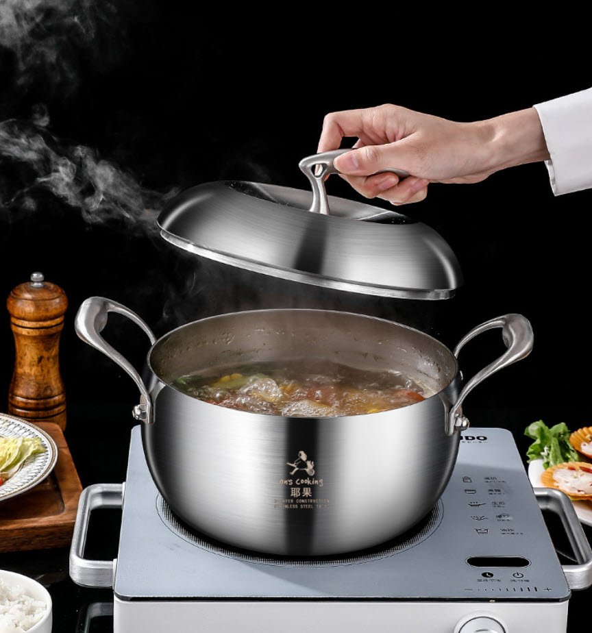 Nồi trái táo inox 316 có xửng hấp đa năng size 18-24cm CCD023