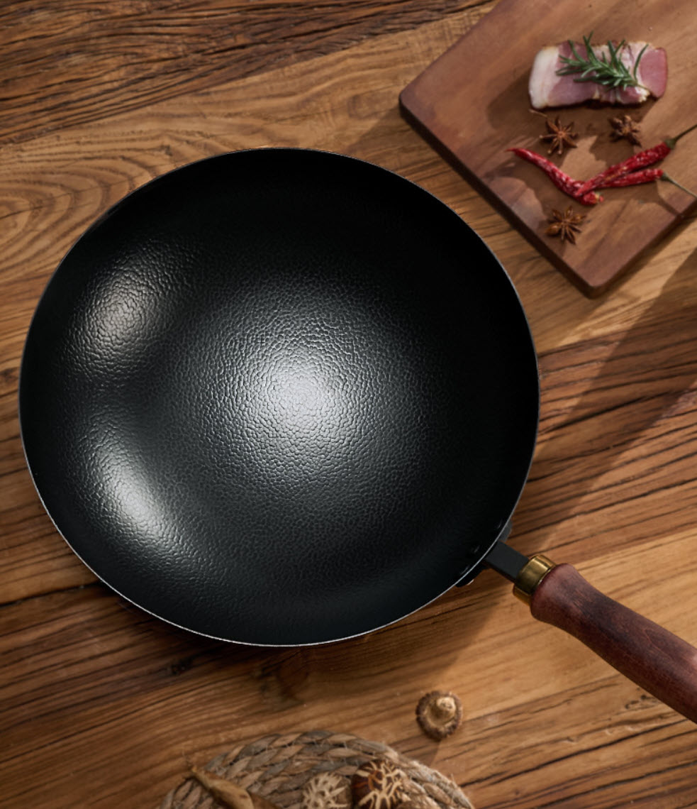 Chảo thép gia cố cứng vân búa cao cấp size 32-34cm TI32