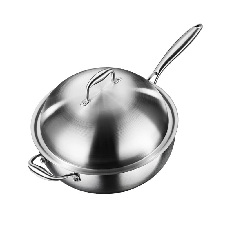 Chảo bầu inox 316 size 32-38cm nắp inox dạng bầu 316JS